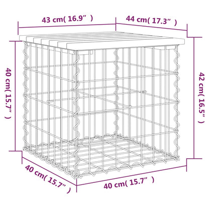 Banco de jardim c/ design gabião 43x44x42 cm pinho maciço