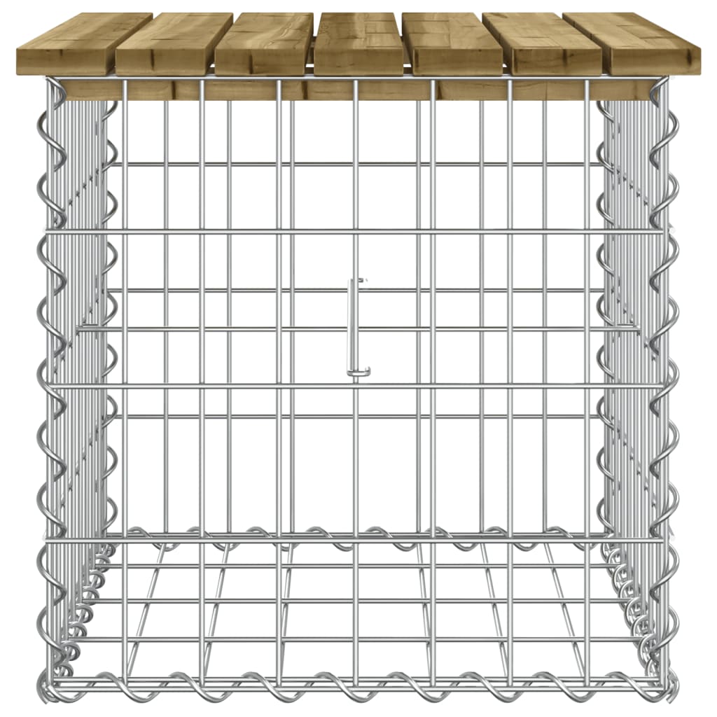 Banco de jardim c/ design gabião 43x44x42 cm pinho impregnado