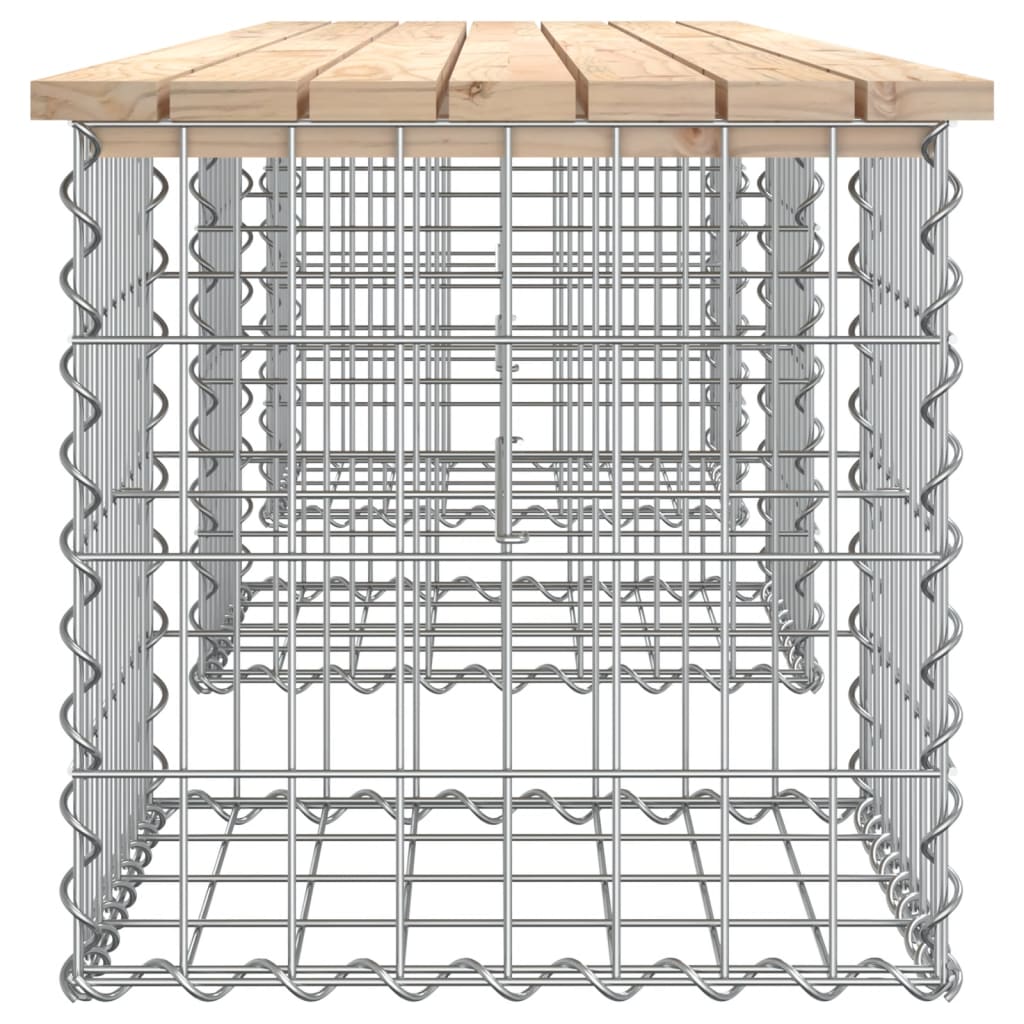 Banco de jardim c/ design gabião 203x44x42 cm pinho maciço