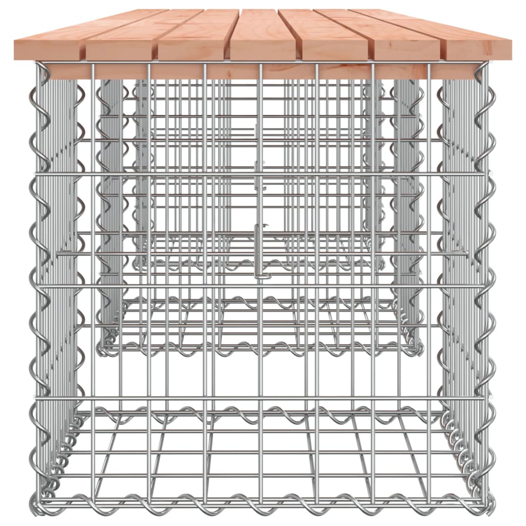 Banco jardim design gabião 203x44x42 cm madeira douglas maciça