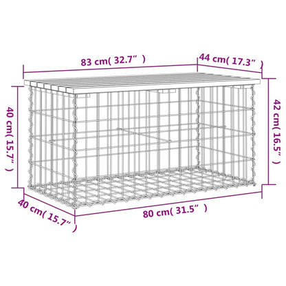 Banco de jardim c/ design gabião 83x44x42 cm pinho maciço