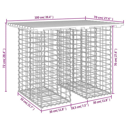 Banco de jardim c/ design gabião 100x70x72 cm pinho maciço