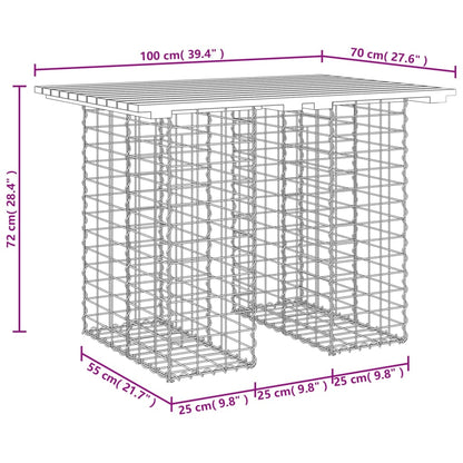 Banco de jardim c/ design gabião 100x70x72 cm pinho maciço