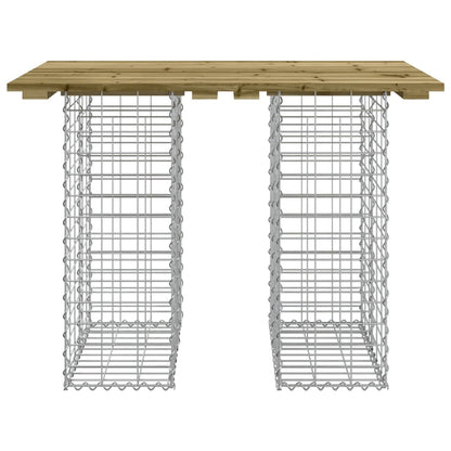 Banco de jardim c/ design gabião 100x70x72 cm pinho impregnado