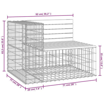 Banco de jardim c/ design gabião 92x71x65,5 cm pinho maciço