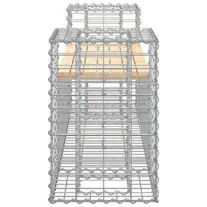 Banco de jardim c/ design gabião 183x41x60,5 cm pinho maciço