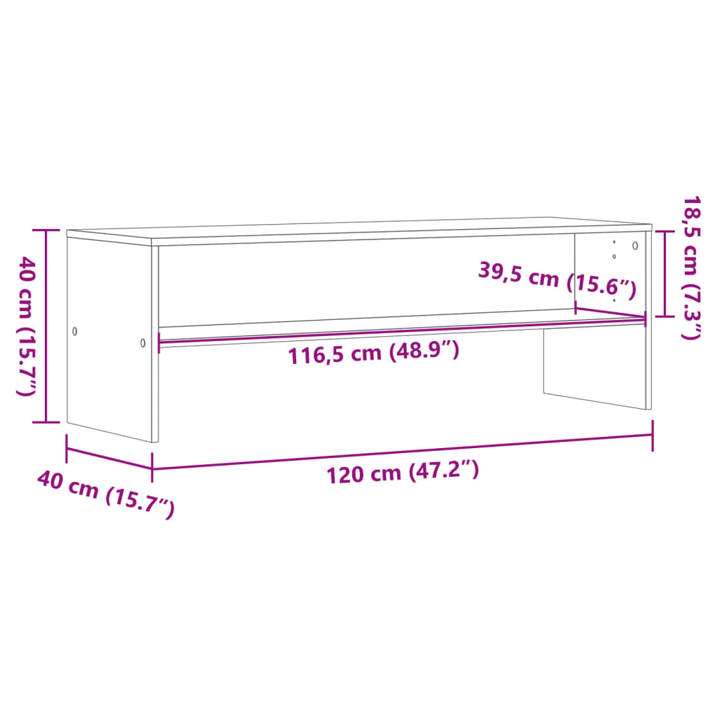 Móvel de TV 120x40x40 cm derivados de madeira cinzento sonoma