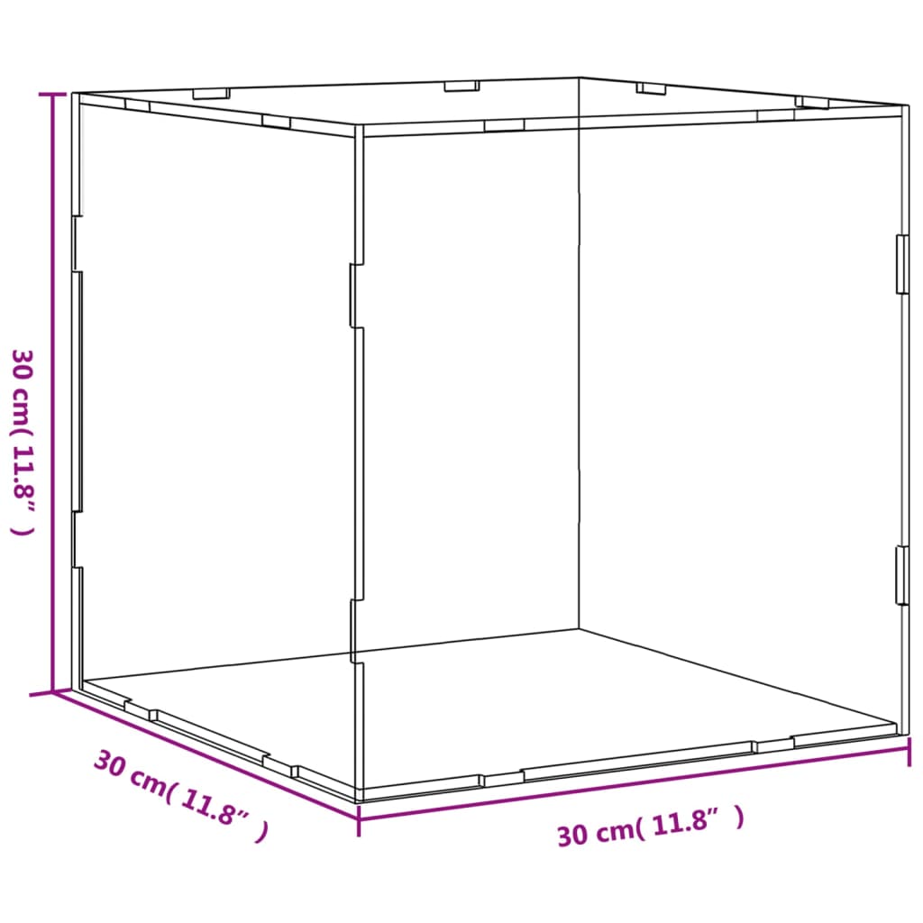 Caixa de exposição 30x30x30 cm acrílico transparente