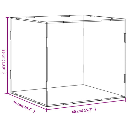 Caixa de exposição 40x36x35 cm acrílico transparente