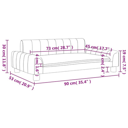 Sofá infantil 90x53x30 cm couro artificial cor creme