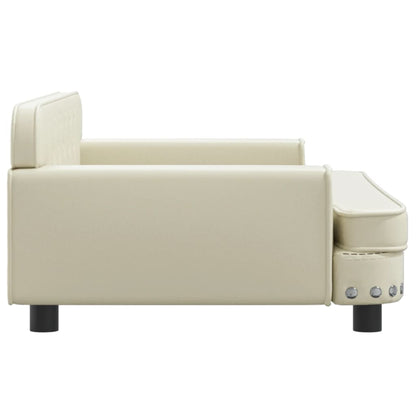 Sofá infantil 90x53x30 cm couro artificial cor creme