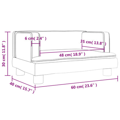 Sofá infantil 60x40x30 cm couro artificial cor creme