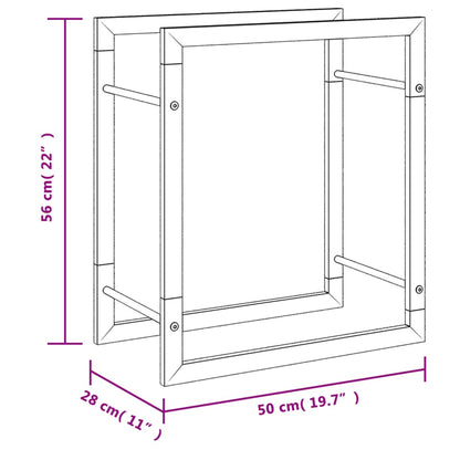 Suporte para lenha 50x28x56 cm aço inoxidável