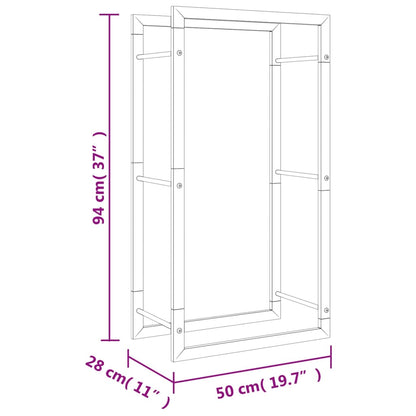 Suporte para lenha 50x28x94 cm aço inoxidável