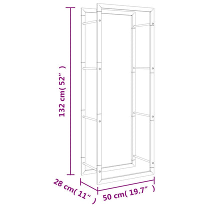 Suporte para lenha 50x28x132 cm aço inoxidável