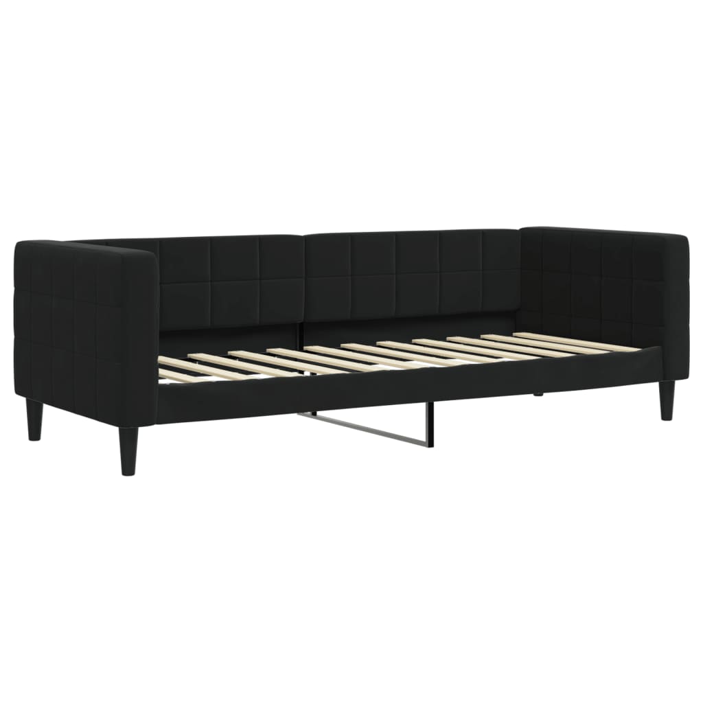 Sofá-cama com colchão 80x200 cm veludo preto