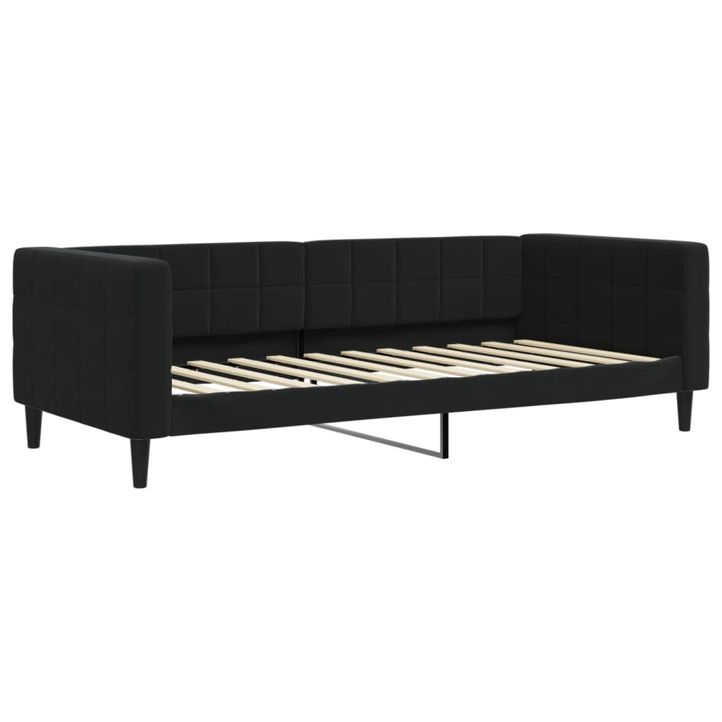 Sofá-cama com colchão 90x200 cm veludo preto