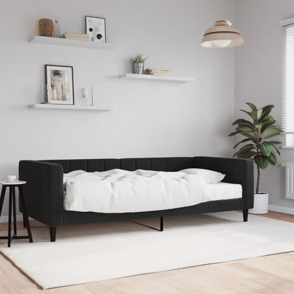 Sofá-cama com colchão 90x200 cm veludo preto