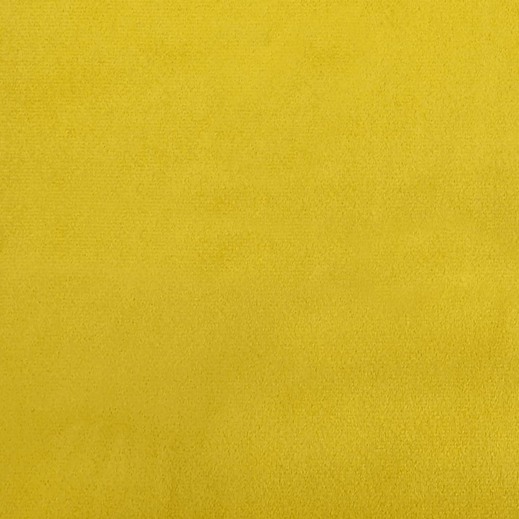 Sofá-cama com gavetão 100x200 cm veludo amarelo