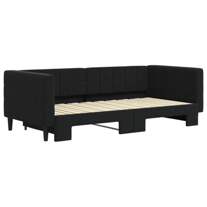 Sofá-cama com gavetão 90x190 cm veludo preto