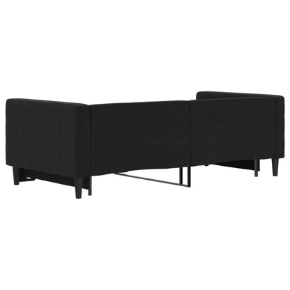 Sofá-cama com gavetão 90x190 cm veludo preto