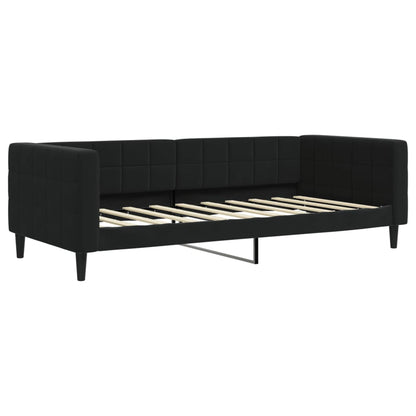 Sofá-cama com gavetão 90x190 cm veludo preto