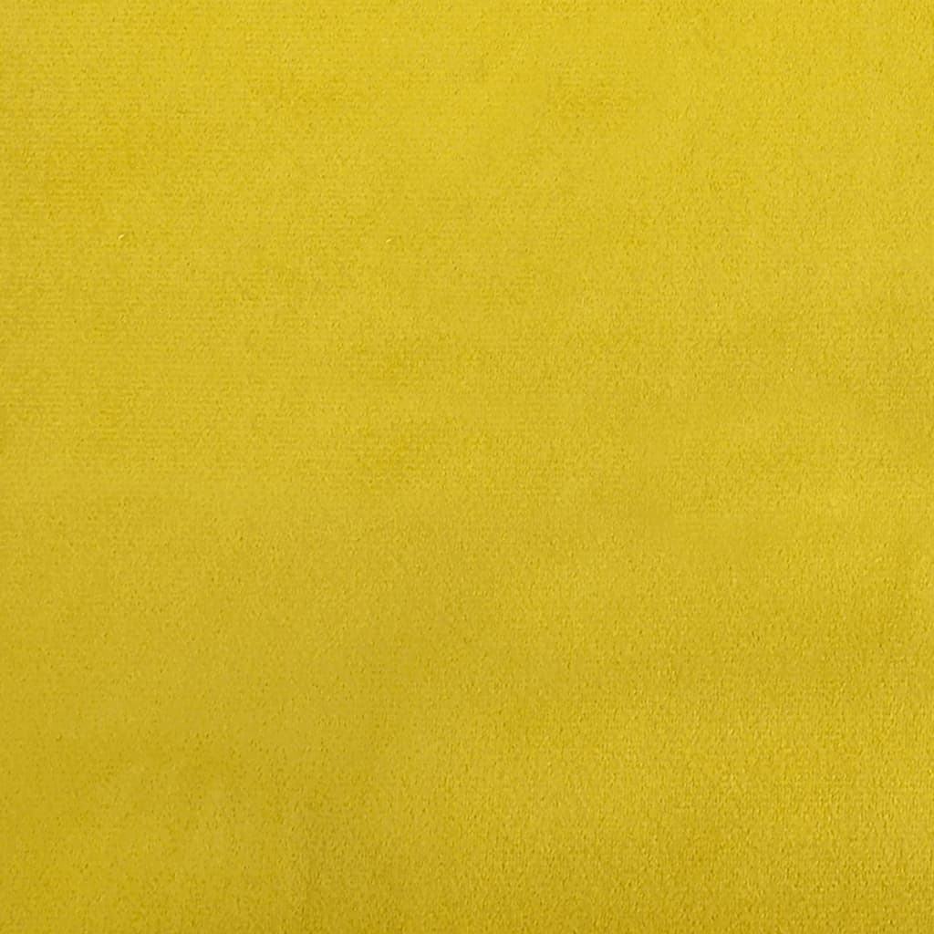 Sofá-cama com gavetão e colchões 100x200 cm veludo amarelo