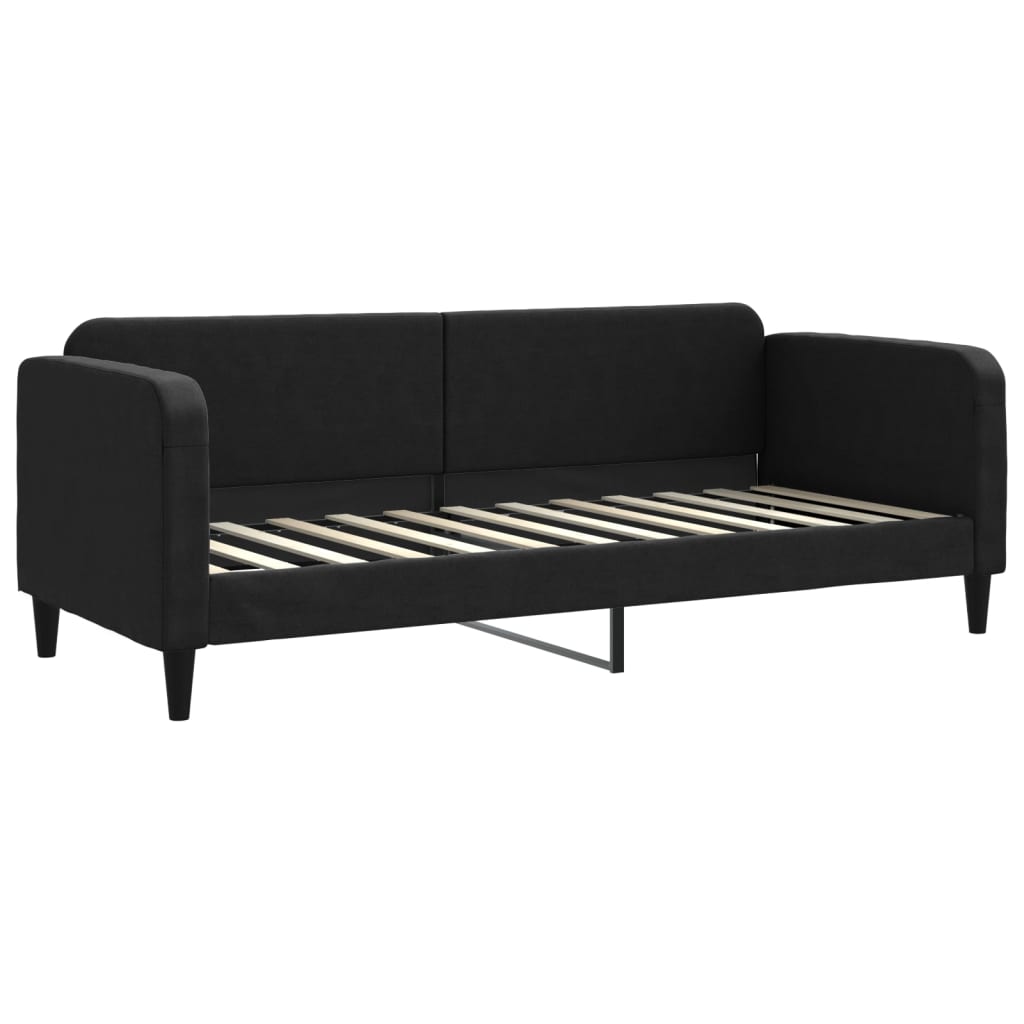 Sofá-cama com colchão 80x200 cm tecido preto