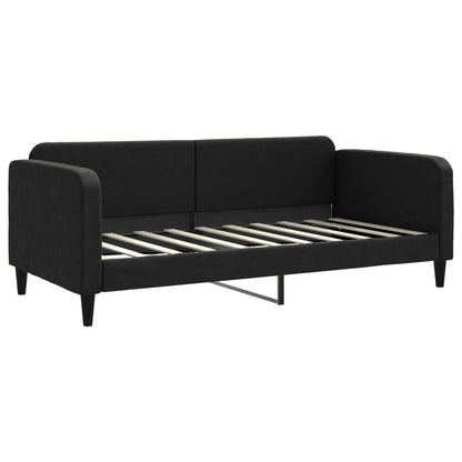 Sofá-cama com colchão 90x190 cm tecido preto