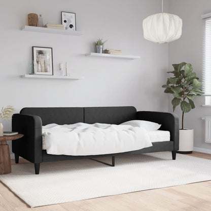 Sofá-cama com colchão 90x190 cm tecido preto