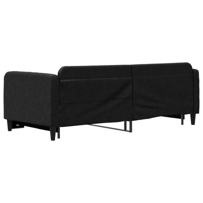 Sofá-cama com gavetão 90x200 cm tecido preto