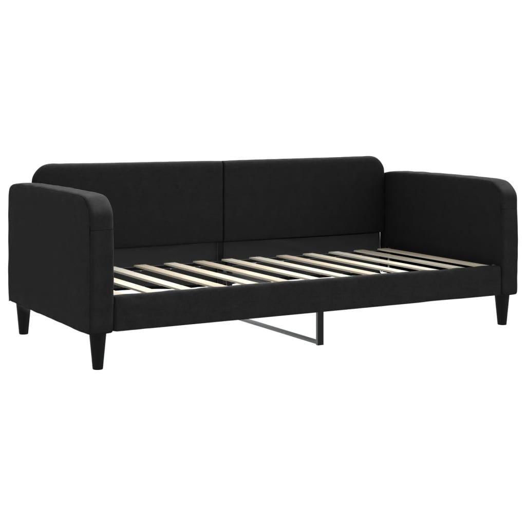 Sofá-cama com gavetão 90x200 cm tecido preto