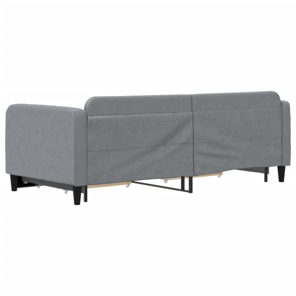 Sofá-cama c/ gavetão e gavetas 90x190 cm tecido cinzento-claro