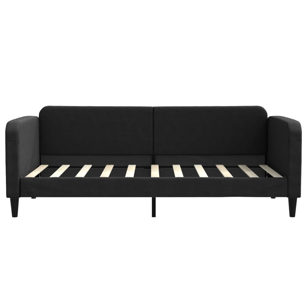 Sofá-cama com gavetão e gavetas 90x190 cm tecido preto