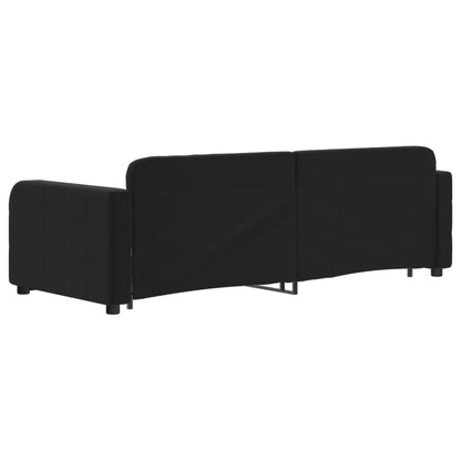 Sofá-cama com gavetão 80x200 cm veludo preto