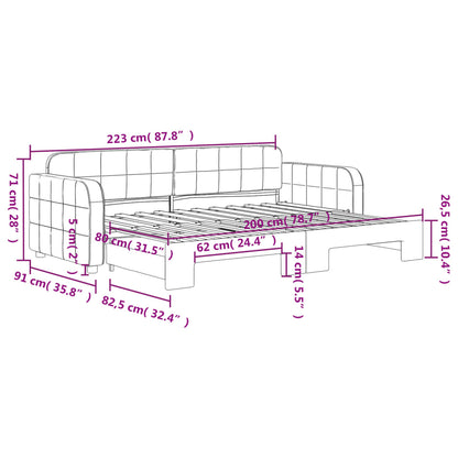 Sofá-cama com gavetão 80x200 cm veludo preto