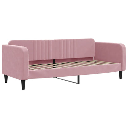 Sofá-cama com colchão 80x200 cm veludo rosa