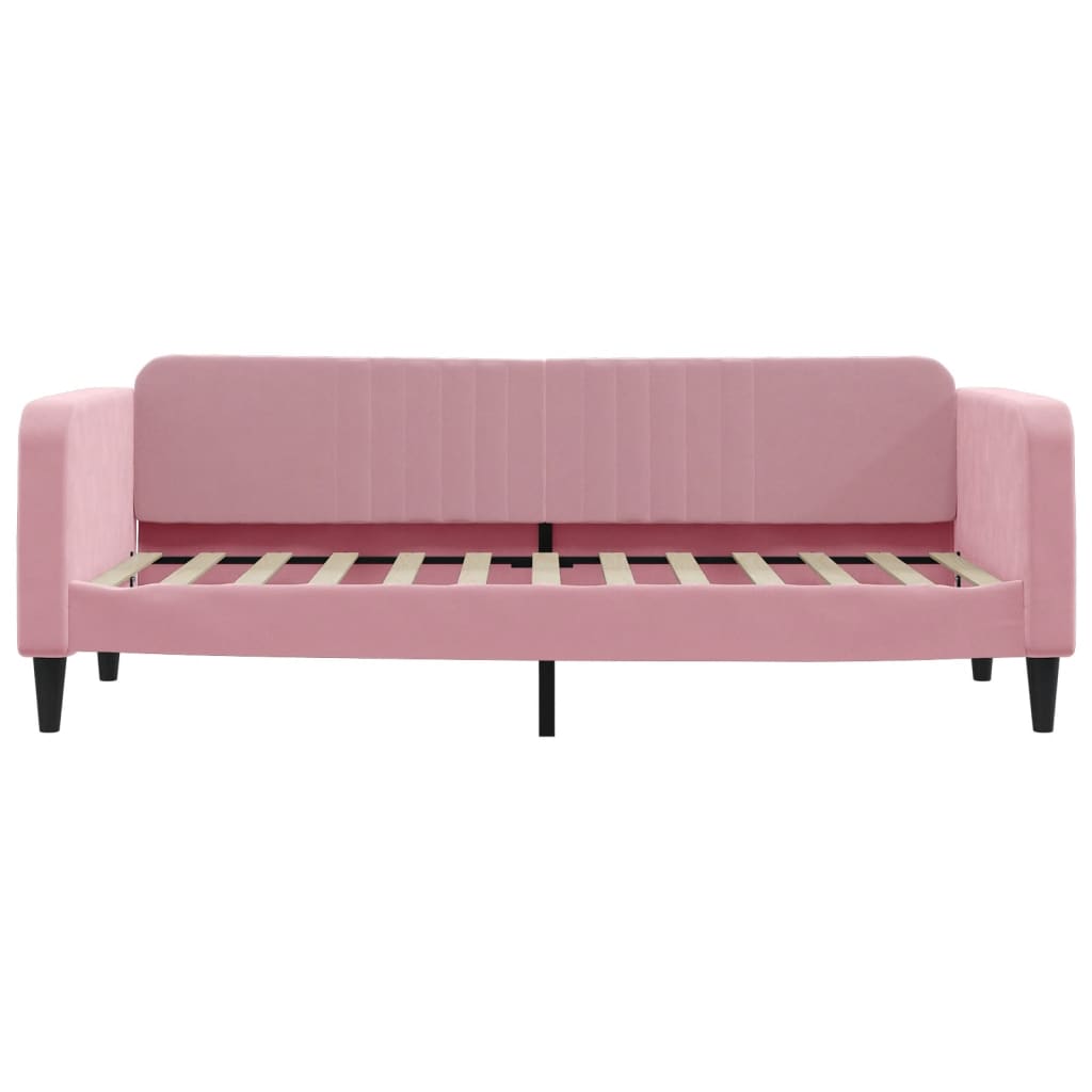 Sofá-cama com colchão 80x200 cm veludo rosa