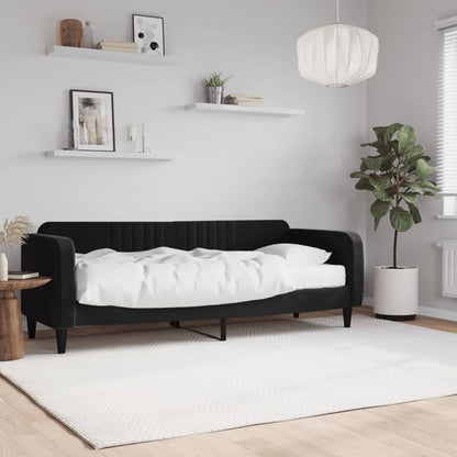 Sofá-cama com colchão 80x200 cm veludo preto