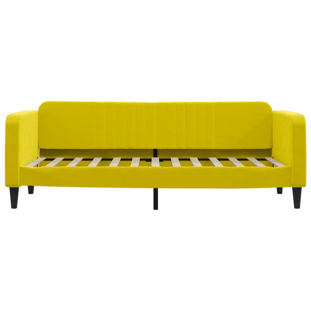 Sofá-cama com colchão 80x200 cm veludo amarelo