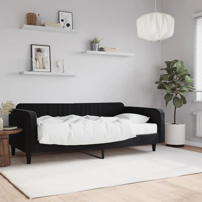 Sofá-cama com colchão 100x200 cm veludo preto