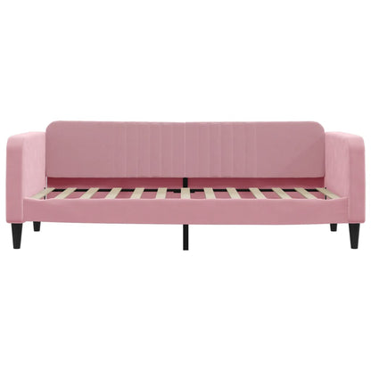 Sofá-cama com gavetão 80x200 cm veludo rosa