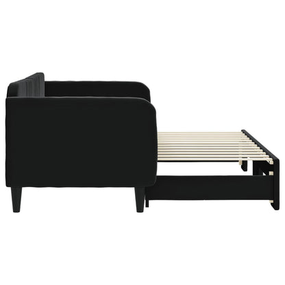 Sofá-cama com gavetão 80x200 cm veludo preto