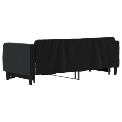 Sofá-cama com gavetão 80x200 cm veludo preto