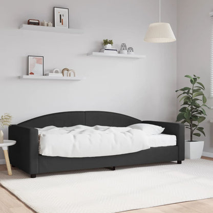 Sofá-cama com colchão 90x200 cm tecido preto