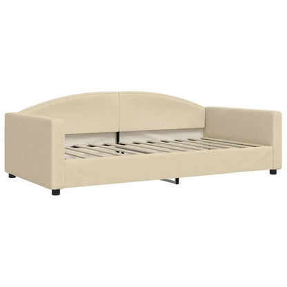 Sofá-cama c/ gavetão e colchões 100x200 cm tecido cor creme