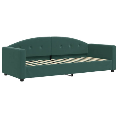 Sofá-cama com colchão 80x200 cm veludo verde-escuro