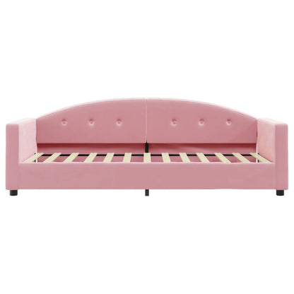 Sofá-cama com colchão 80x200 cm veludo rosa