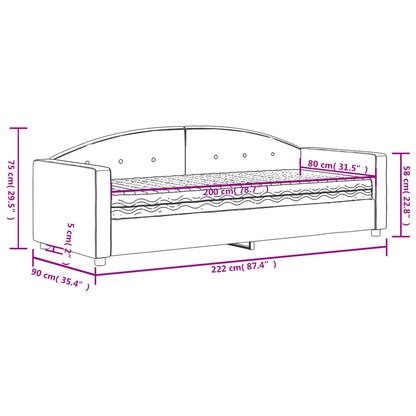 Sofá-cama com colchão 80x200 cm veludo rosa