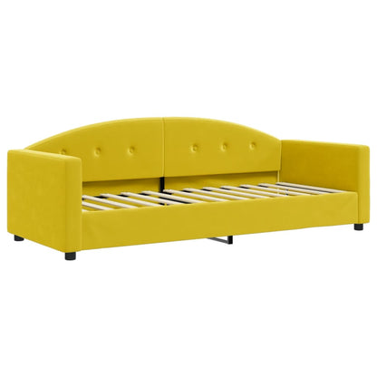 Sofá-cama com colchão 80x200 cm veludo amarelo